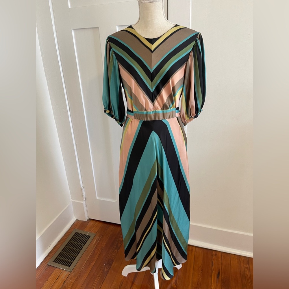 Zara Colorful Silk/Satin Dress.